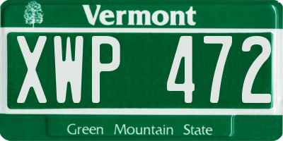 VT license plate XWP472