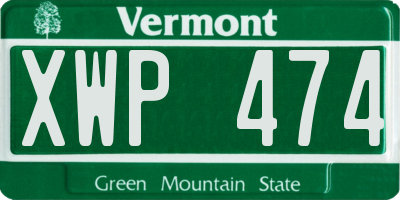 VT license plate XWP474