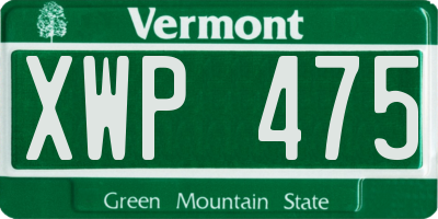 VT license plate XWP475