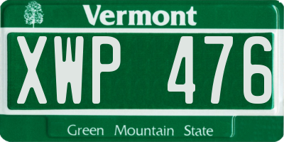 VT license plate XWP476