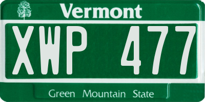 VT license plate XWP477