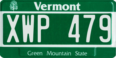 VT license plate XWP479