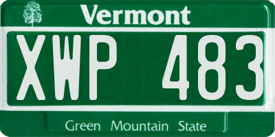 VT license plate XWP483