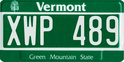 VT license plate XWP489