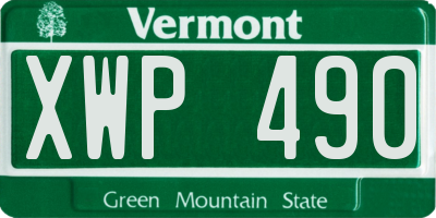 VT license plate XWP490