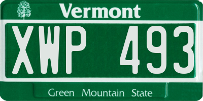 VT license plate XWP493