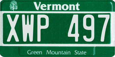 VT license plate XWP497