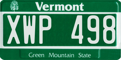 VT license plate XWP498