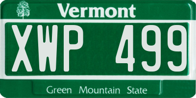 VT license plate XWP499