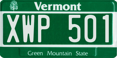 VT license plate XWP501