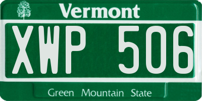 VT license plate XWP506