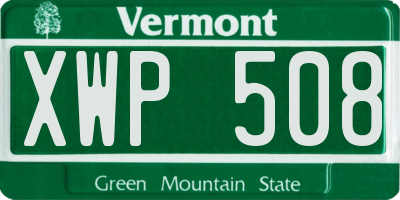 VT license plate XWP508