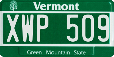 VT license plate XWP509