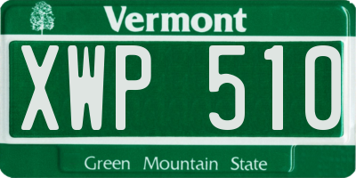VT license plate XWP510