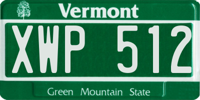 VT license plate XWP512