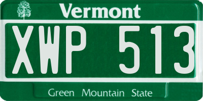 VT license plate XWP513