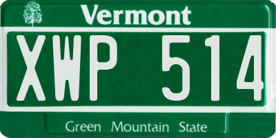 VT license plate XWP514