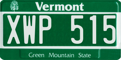 VT license plate XWP515