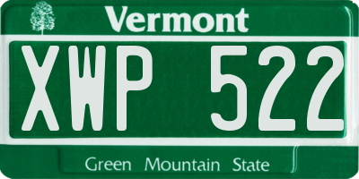 VT license plate XWP522