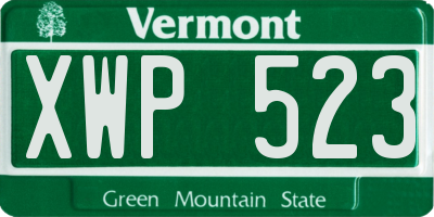 VT license plate XWP523
