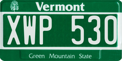 VT license plate XWP530