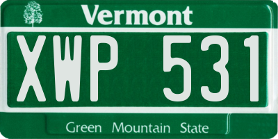 VT license plate XWP531