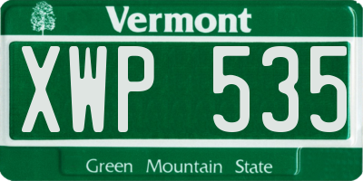 VT license plate XWP535