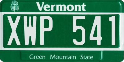 VT license plate XWP541