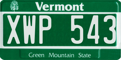 VT license plate XWP543