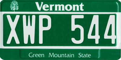 VT license plate XWP544