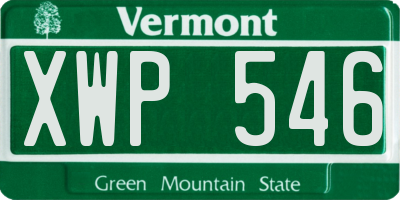 VT license plate XWP546