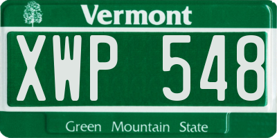 VT license plate XWP548