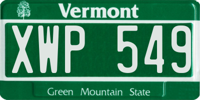 VT license plate XWP549