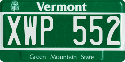 VT license plate XWP552