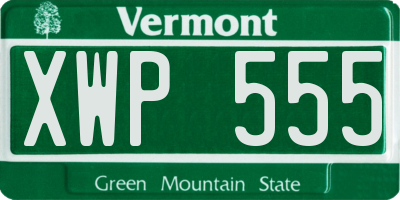 VT license plate XWP555