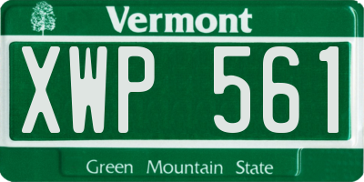 VT license plate XWP561