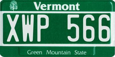 VT license plate XWP566