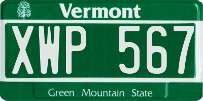 VT license plate XWP567
