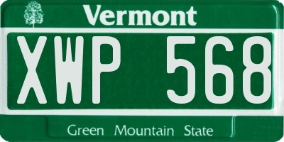 VT license plate XWP568