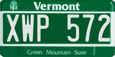VT license plate XWP572