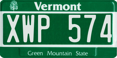 VT license plate XWP574