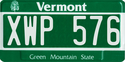VT license plate XWP576