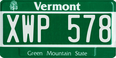 VT license plate XWP578