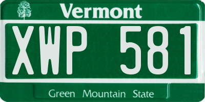 VT license plate XWP581