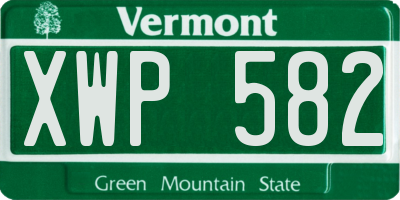 VT license plate XWP582