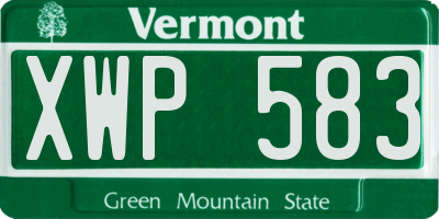 VT license plate XWP583