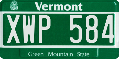 VT license plate XWP584