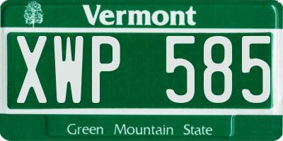 VT license plate XWP585