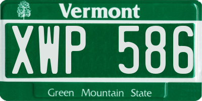 VT license plate XWP586