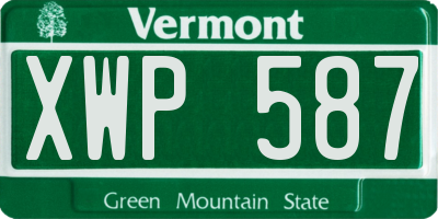 VT license plate XWP587